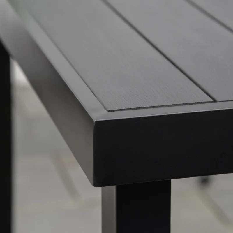 Outsunny Mesa De Jardín De Aluminio Mesa De Comedor Para 6 Personas 140x90x74 Cm