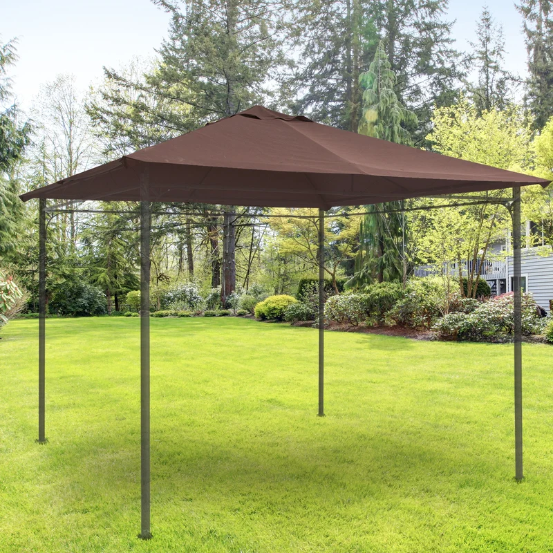 Outsunny Techo De Repuesto 300x300 Cm Cenador De Jardín Con 8 Orificios Café