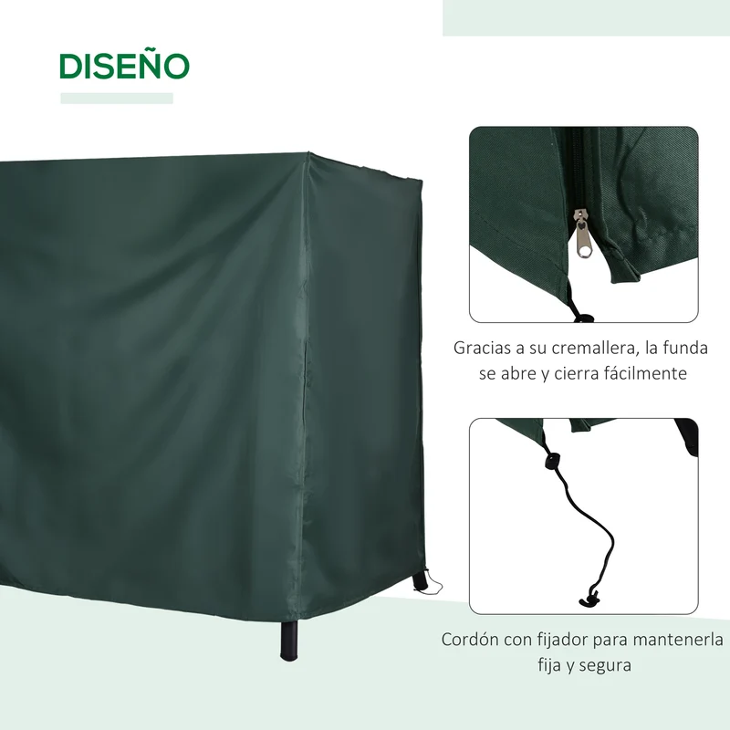 Outsunny Funda Columpios Jardín Cubierta Muebles De Exterior Con Cremallera