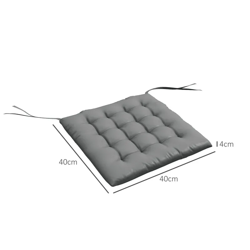 Outsunny Juego De 6 Cojines Para Sillas De Comedor 40x40 Cm Gris Oscuro