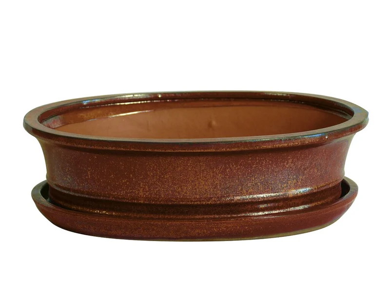 Tiesto Oval Rojo Con Plato 21x17x7cm