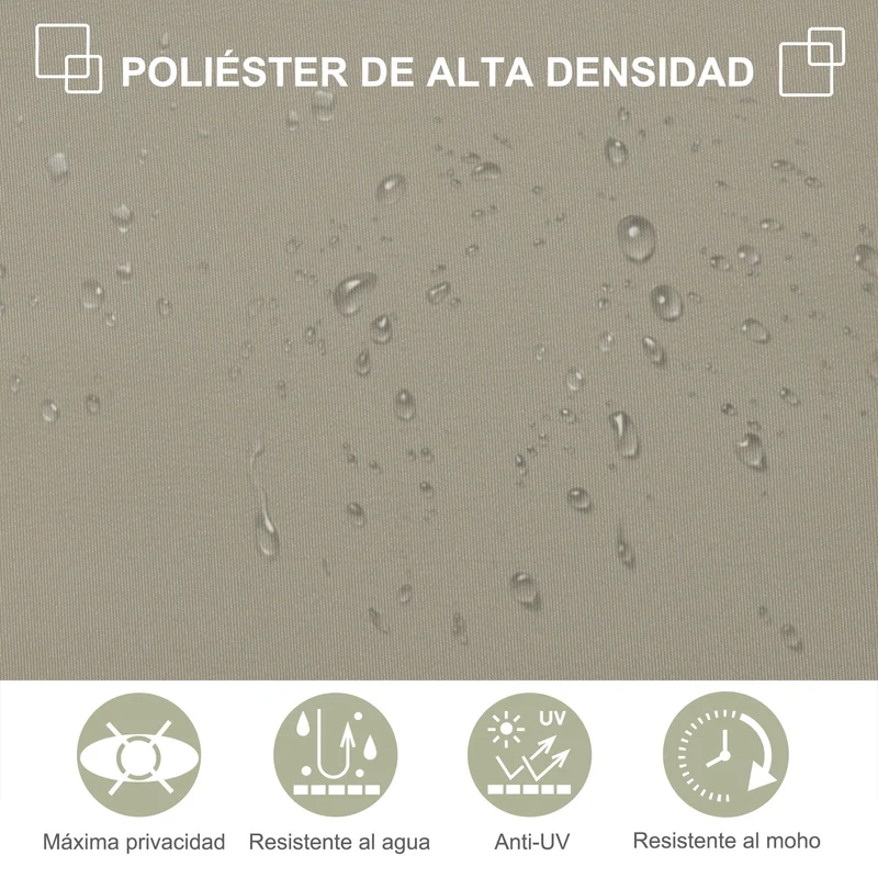 Outsunny Toldo Lateral Retráctil 300x180 cm Pantalla Enrollable Mampara de Privacidad y Protección Solar para Balcón Terraza Color Crema