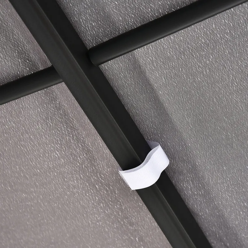 Outsunny Cenador de Jardín 3x3 m Pérgola con Toldo y 16 Orificios de Drenaje para Patio Terraza Metal y Poliéster 180 g/m² Resistente Gris