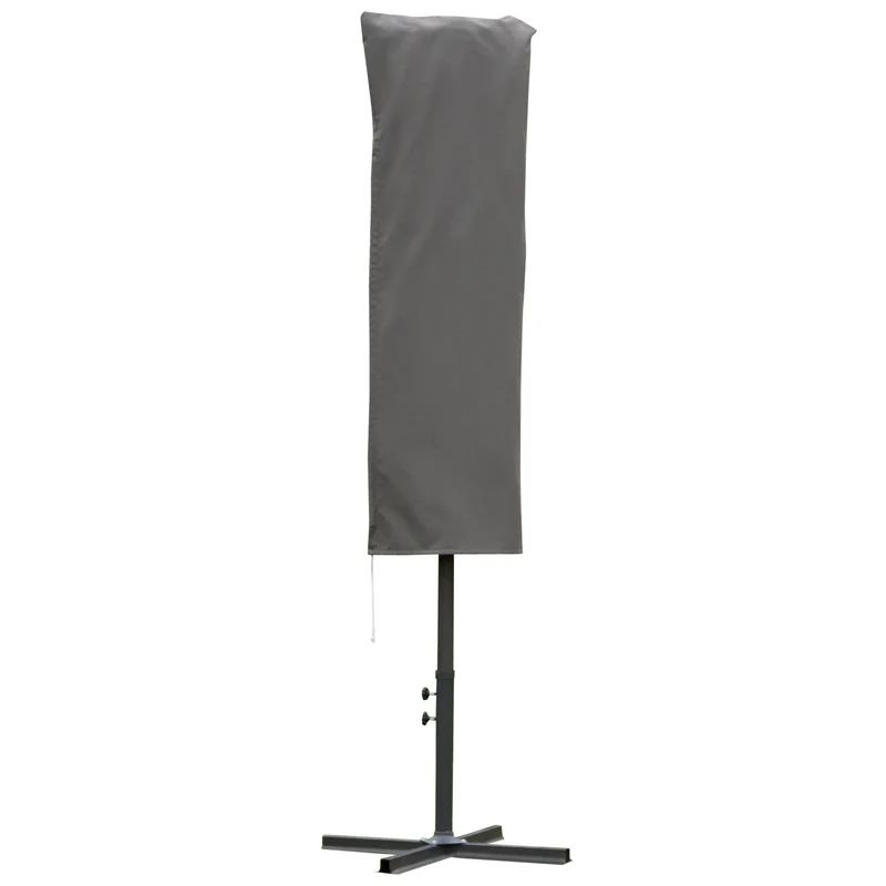 Outsunny Funda Protectora de Sombrilla Ø63x164 cm Cubierta de Sombrilla Resistente a Intemperie para Jardín Patio con Varilla Cremallera Gris