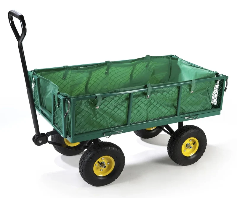 Carro De Transporte Universal Para Jardín - Estable, Versátil, 130 Kg Carga, Ruedas Neumáticas 26 Cm
