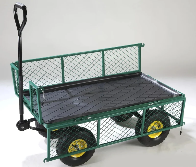 Carro De Transporte Universal Para Jardín - Estable, Versátil, 130 Kg Carga, Ruedas Neumáticas 26 Cm