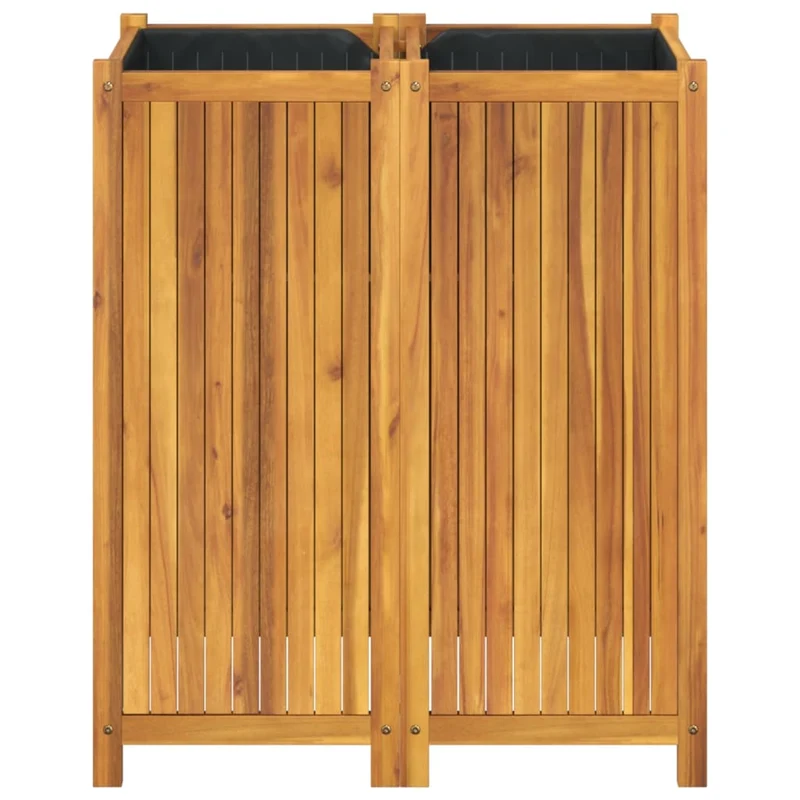 Jardinera Con Forro Madera Maciza De Acacia 84x42x100 Cm