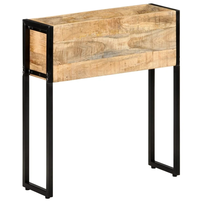 Jardinera De Madera De Mango Rugosa 60x20x68 Cm