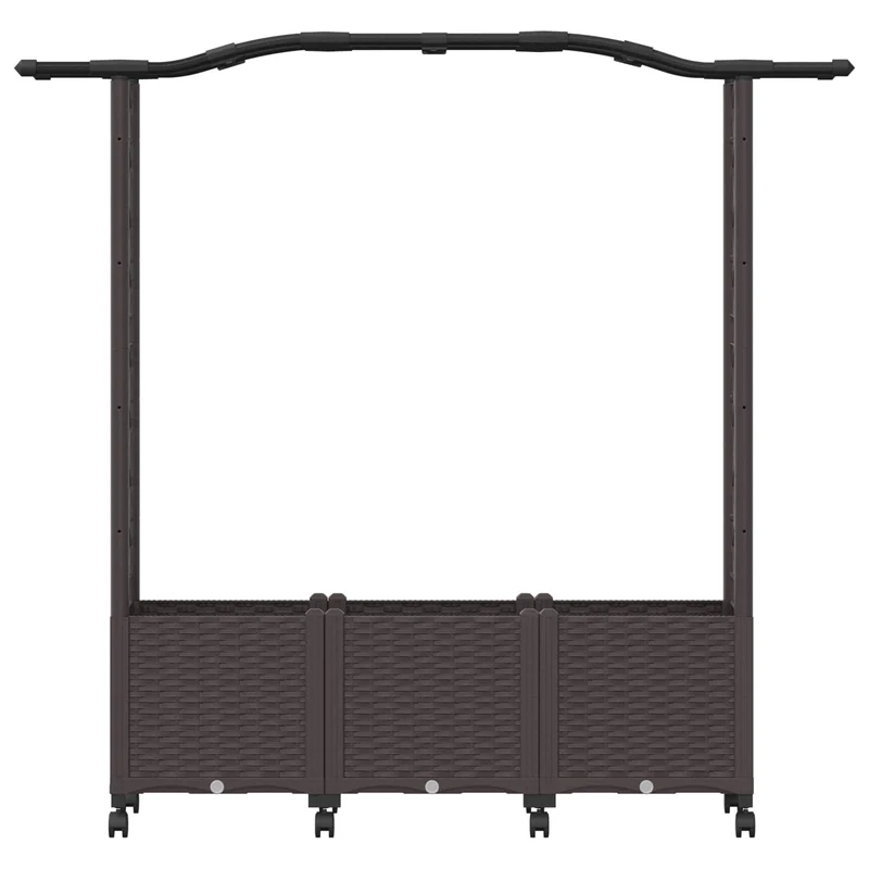 Cama Elevada Con Trellis Y Techo Marrón 164 X 40 X 144 Cm Pp