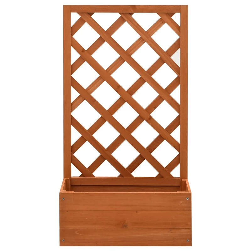 Jardinera Enrejada De Jardín Madera Abeto Naranja 50x25x90 Cm