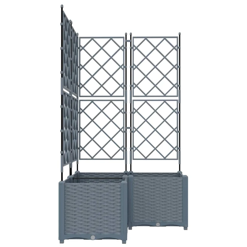 Macetero De Jardín 3 Uds. Gris Claro 80 X 80 X 143 Cm Pp