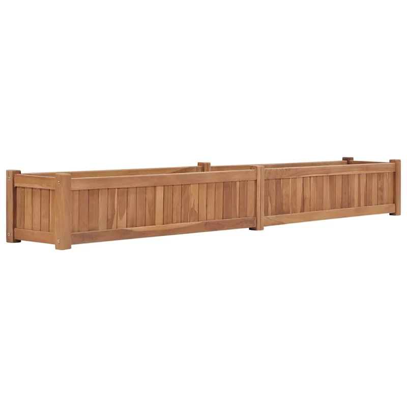 Arriate Elevado Madera Maciza De Teca 200x30x25 Cm
