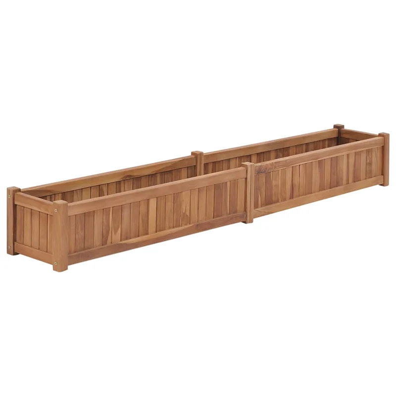 Arriate Elevado Madera Maciza De Teca 200x30x25 Cm