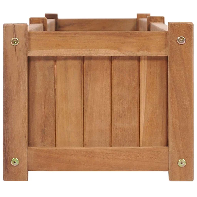 Arriate Elevado Madera Maciza De Teca 200x30x25 Cm