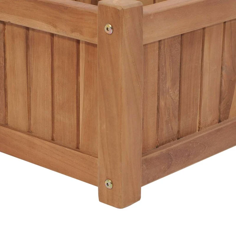 Arriate Elevado Madera Maciza De Teca 200x30x25 Cm