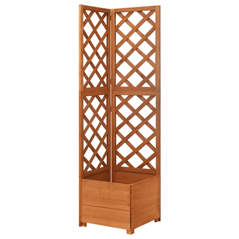 Jardinera De Enrejado De Esquina Madera Abeto 40x40x150 Cm