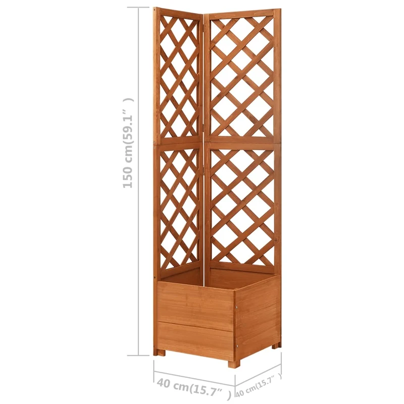 Jardinera De Enrejado De Esquina Madera Abeto 40x40x150 Cm