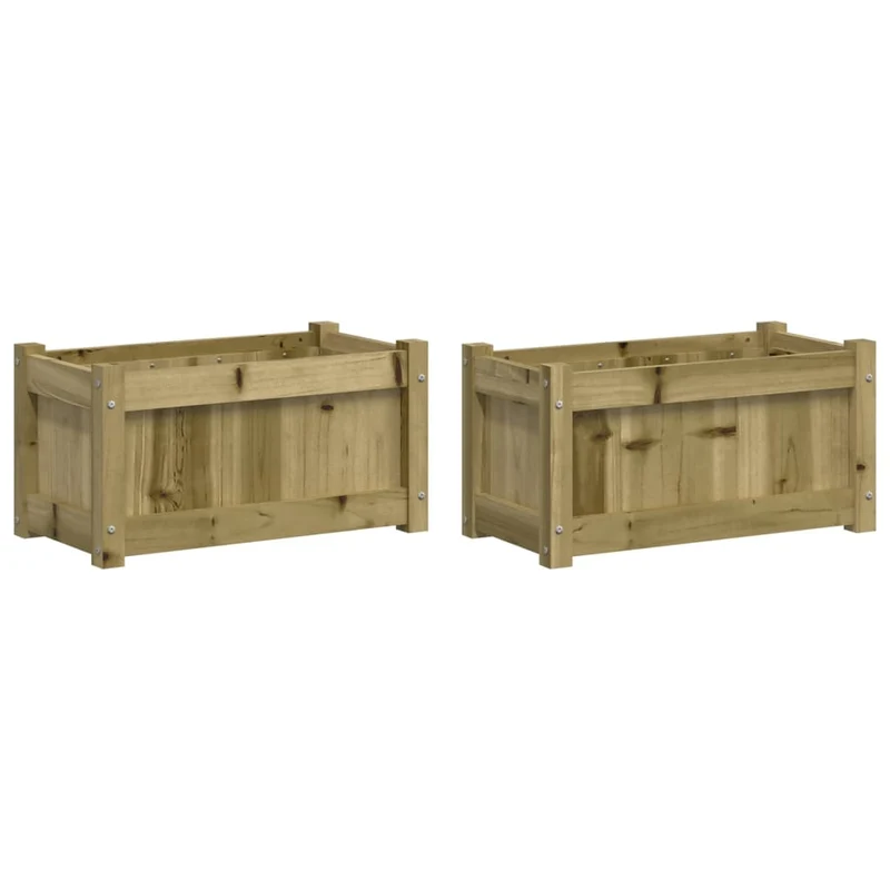 Jardineras De Exterior 2 Unidades Madera Impregnada De Pino
