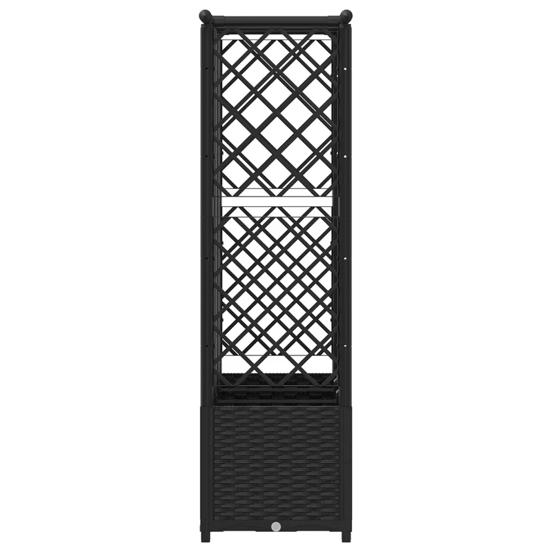 Cama Elevada Con Trellis Y Techo Negro 163,5 X 40 X 136 Cm Pp