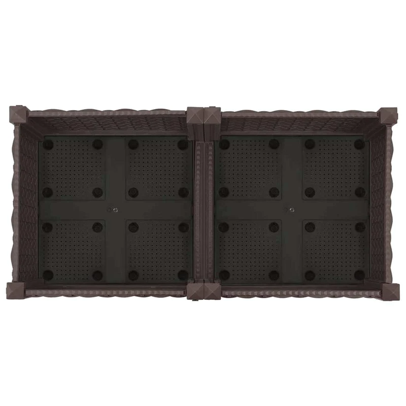 Macetero De Jardín Con Ruedas Marrón 80 X 40 X 29 Cm Pp