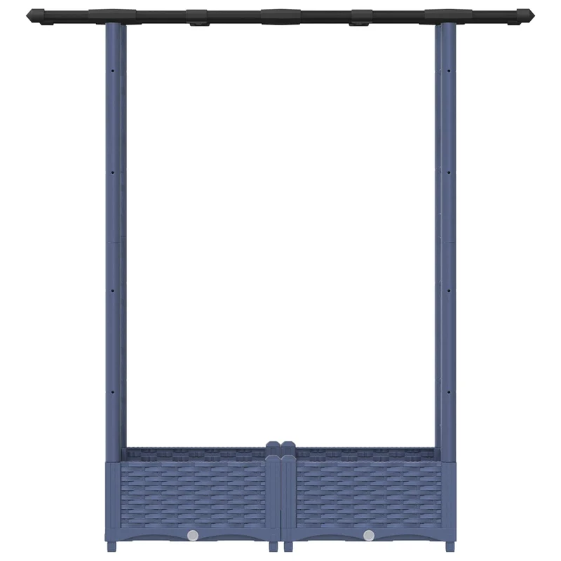 Cama Elevada Con Trellis Y Techo Gris 122,5 X 40 X 121 Cm Pp