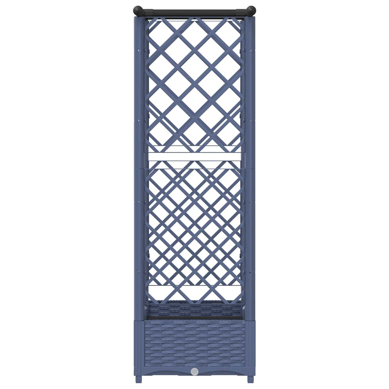 Cama Elevada Con Trellis Y Techo Gris 122,5 X 40 X 121 Cm Pp