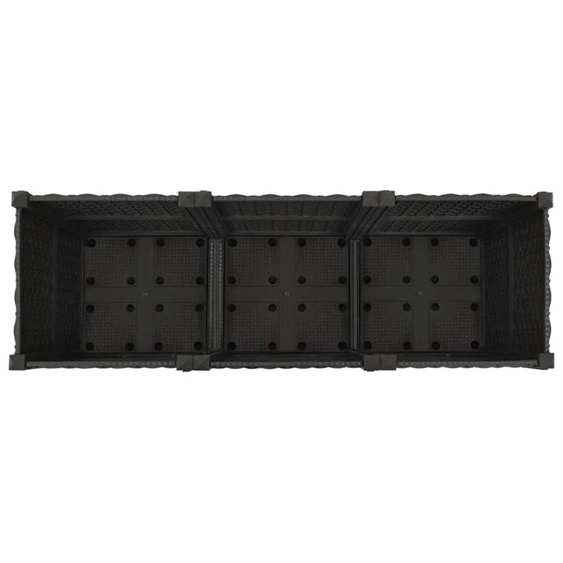 Macetero De Jardín Con Ruedas Negro 120 X 40 X 44 Cm Pp