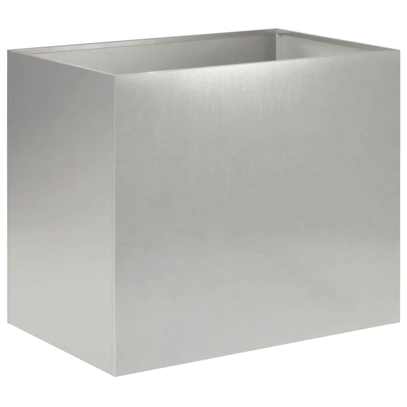 Macetero De Jardín 2 Uds. Plateado 60 X 40 X 50 Cm