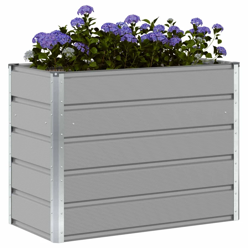 Jardinera Gris Claro 100 X 50 X 77 Cm Acero Galvanizado