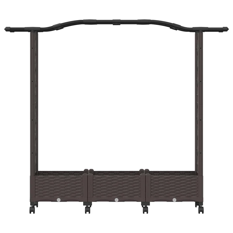 Cama Elevada Con Enrejado Y Ruedas Marrón 169 X 40 X 129 Cm Pp