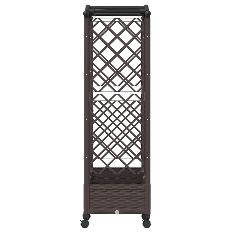 Cama Elevada Con Enrejado Y Ruedas Marrón 169 X 40 X 129 Cm Pp