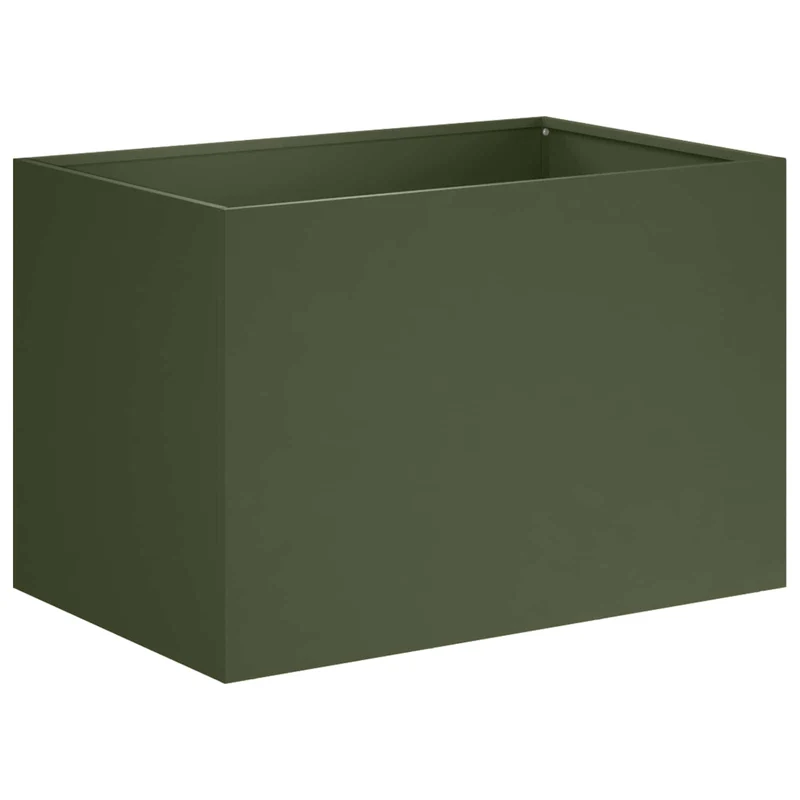 Macetero De Jardín 2 Uds. Verde Oliva 60 X 40 X 40 Cm