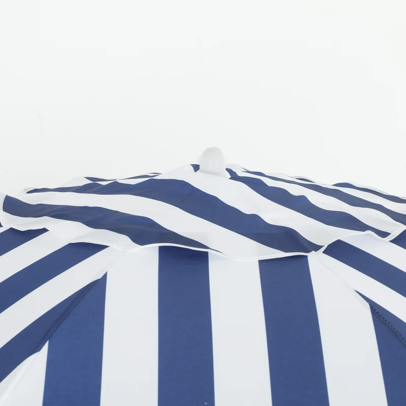Outsunny Sombrilla De Playa Con Flecos Ø180 Cm Altura Ajustable, Inclinación 30°