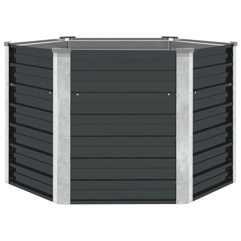 Arriate De Acero Galvanizado Gris Antracita 129x129x77 Cm