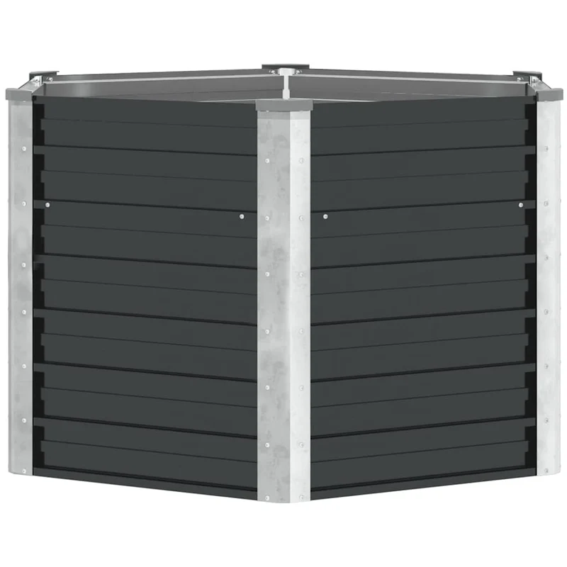 Arriate De Acero Galvanizado Gris Antracita 129x129x77 Cm