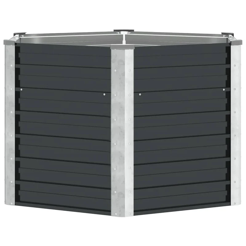 Arriate De Acero Galvanizado Gris Antracita 129x129x77 Cm