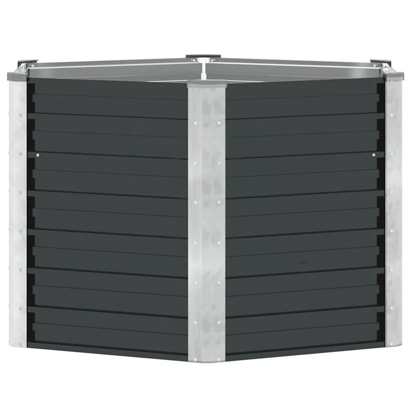 Arriate De Acero Galvanizado Gris Antracita 129x129x77 Cm