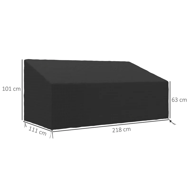 Outsunny Funda Para Banco De Jardín 3-4 Plazas Tela Oxford 600d 218x111x63/101cm