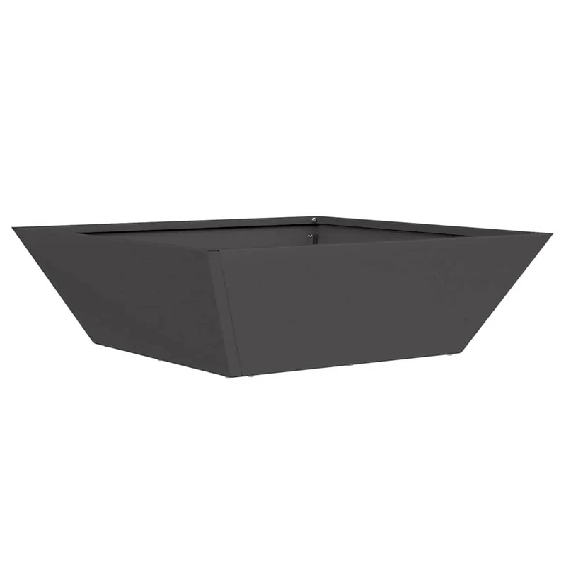 Macetero De Jardín Negro 50 X 50 X 15 Cm Acero Laminado En Frío