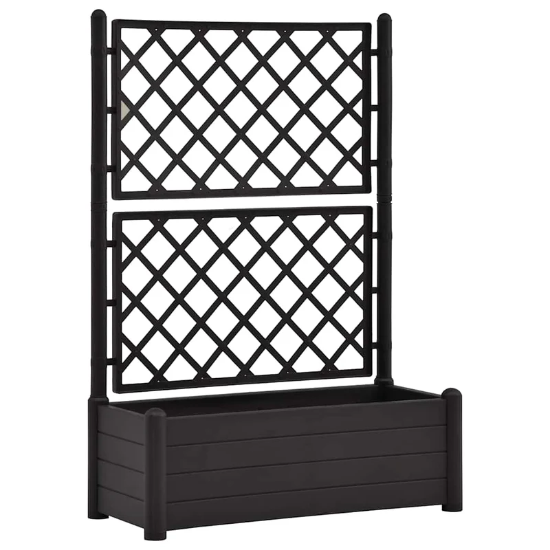 Jardinera Con Enrejado Pp Gris Antracita 100x43x142 Cm