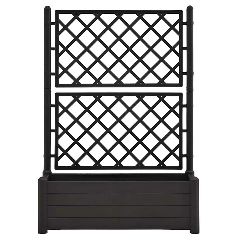 Jardinera Con Enrejado Pp Gris Antracita 100x43x142 Cm