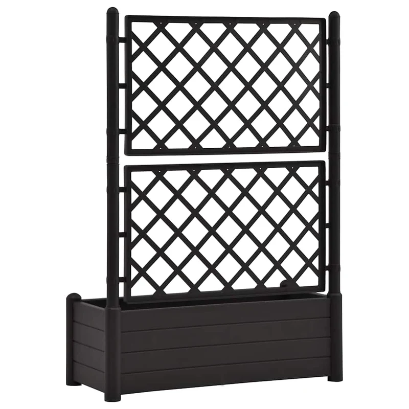 Jardinera Con Enrejado Pp Gris Antracita 100x43x142 Cm
