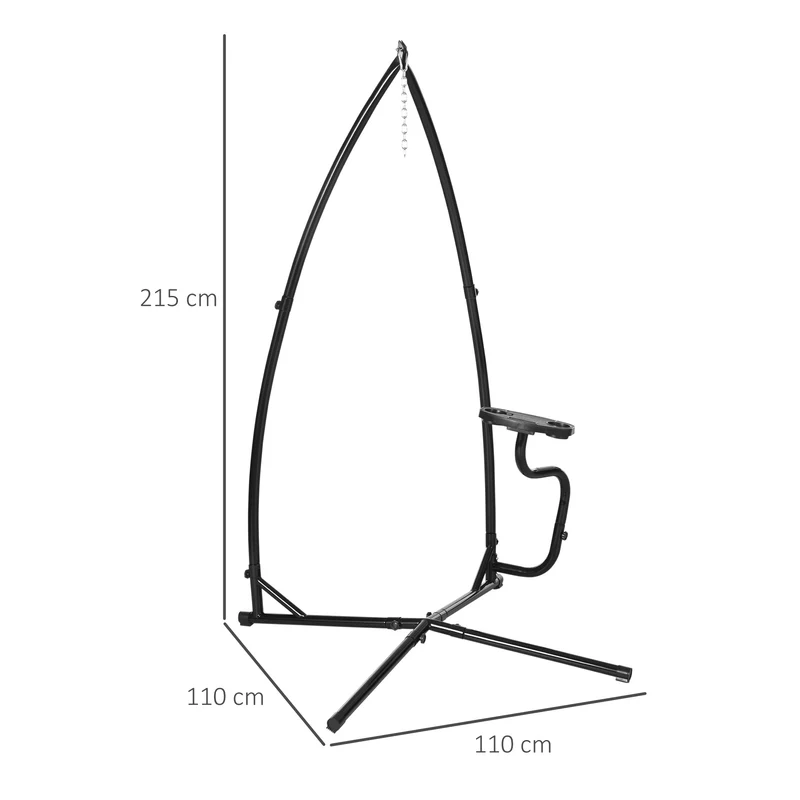 Outsunny Soporte Para Silla Colgante 190 Cm Sostén Para Columpio Con Mesita