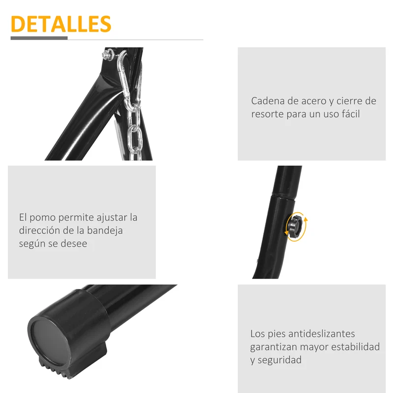 Outsunny Soporte Para Silla Colgante 190 Cm Sostén Para Columpio Con Mesita
