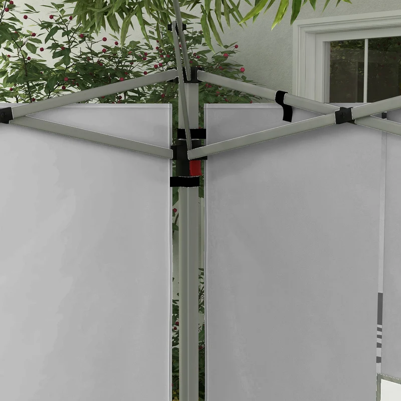Outsunny Paredes Laterales Para Carpa De 2 Paneles 295x195 Cm Con Ventana Gris