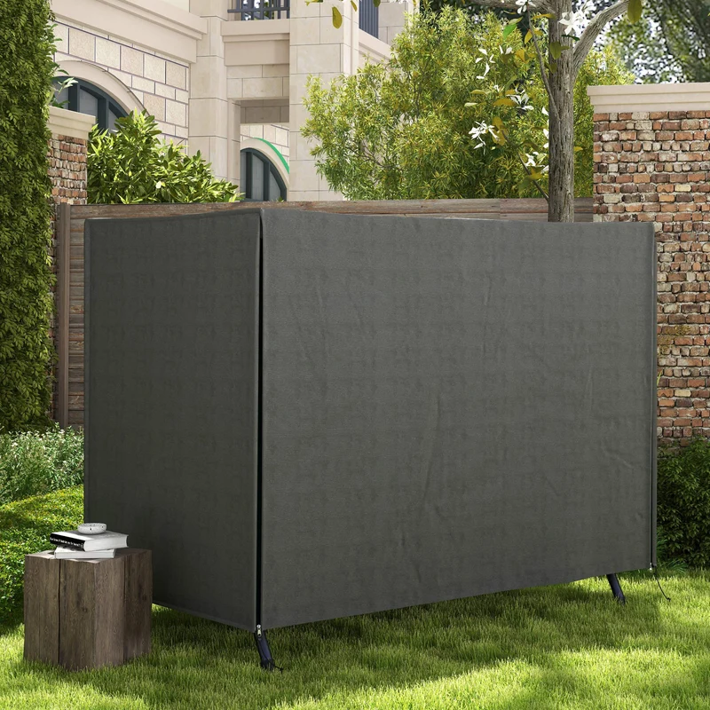 Outsunny Funda Balancín Jardín Con 2 Cremalleras 205x124x164 Cm Gris Oscuro