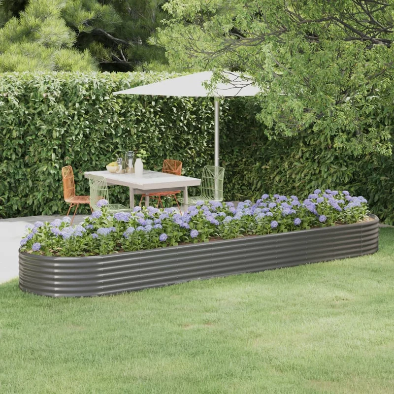 Jardinera Arriate Acero Galvanizado Gris 396x100x36 Cm