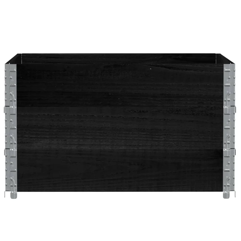 Jardinera De Madera Maciza De Pino Negra 100x100 Cm