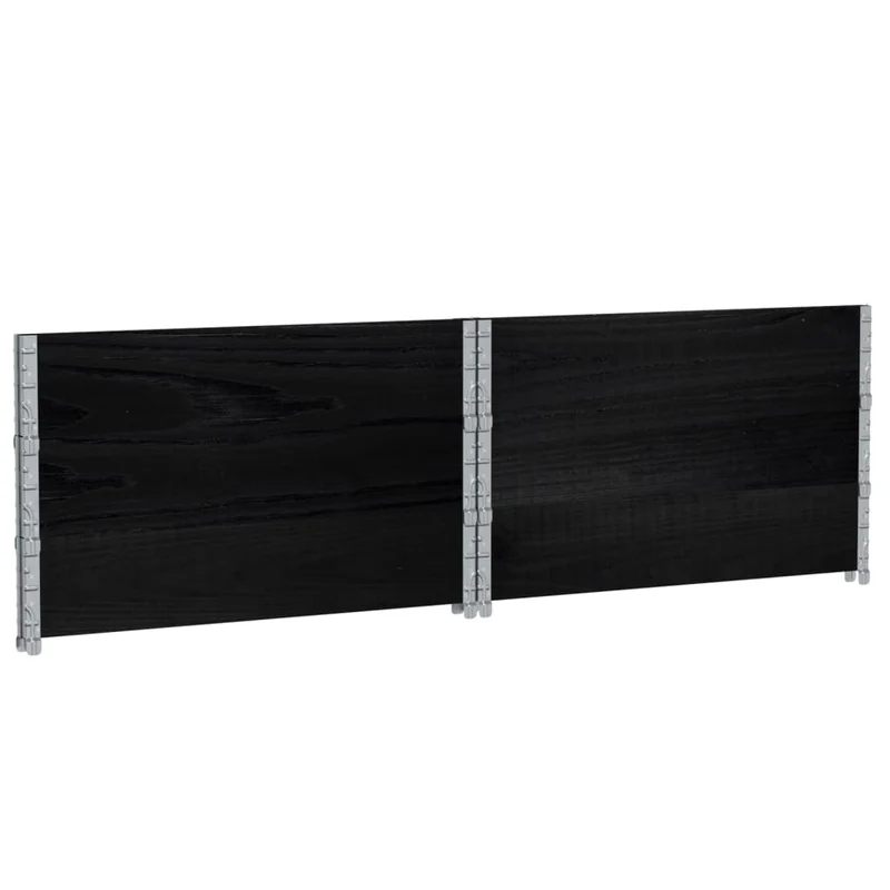 Jardinera De Madera Maciza De Pino Negra 100x100 Cm