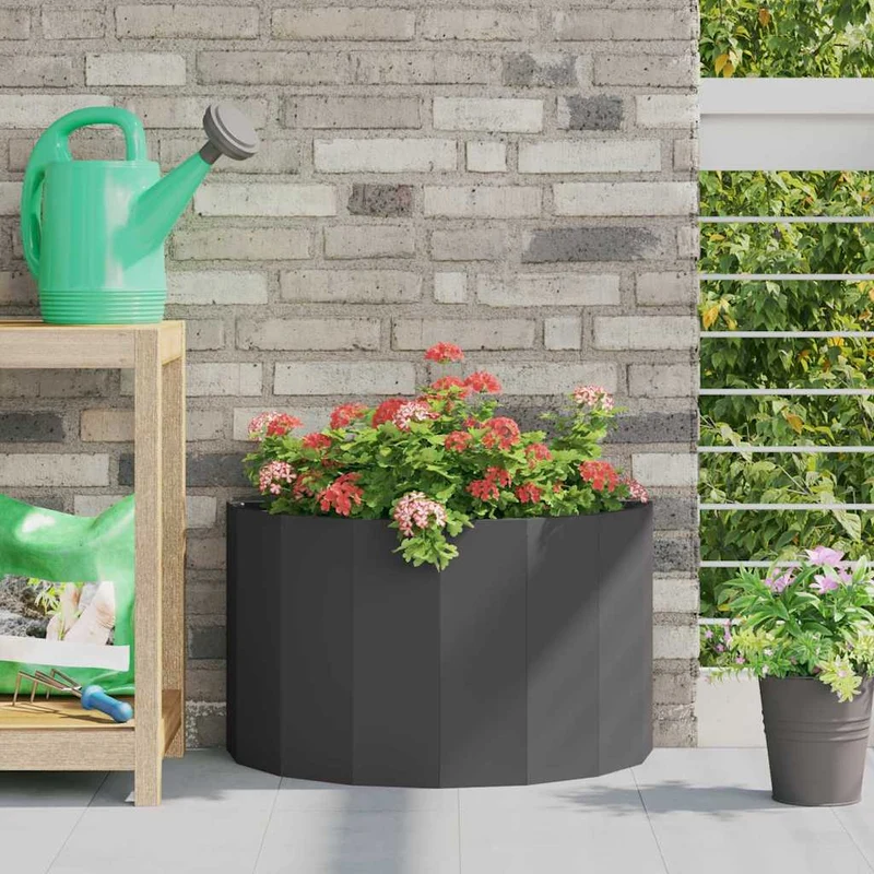 Jardinera Negro 60 X 30 X 35 Cm Acero
